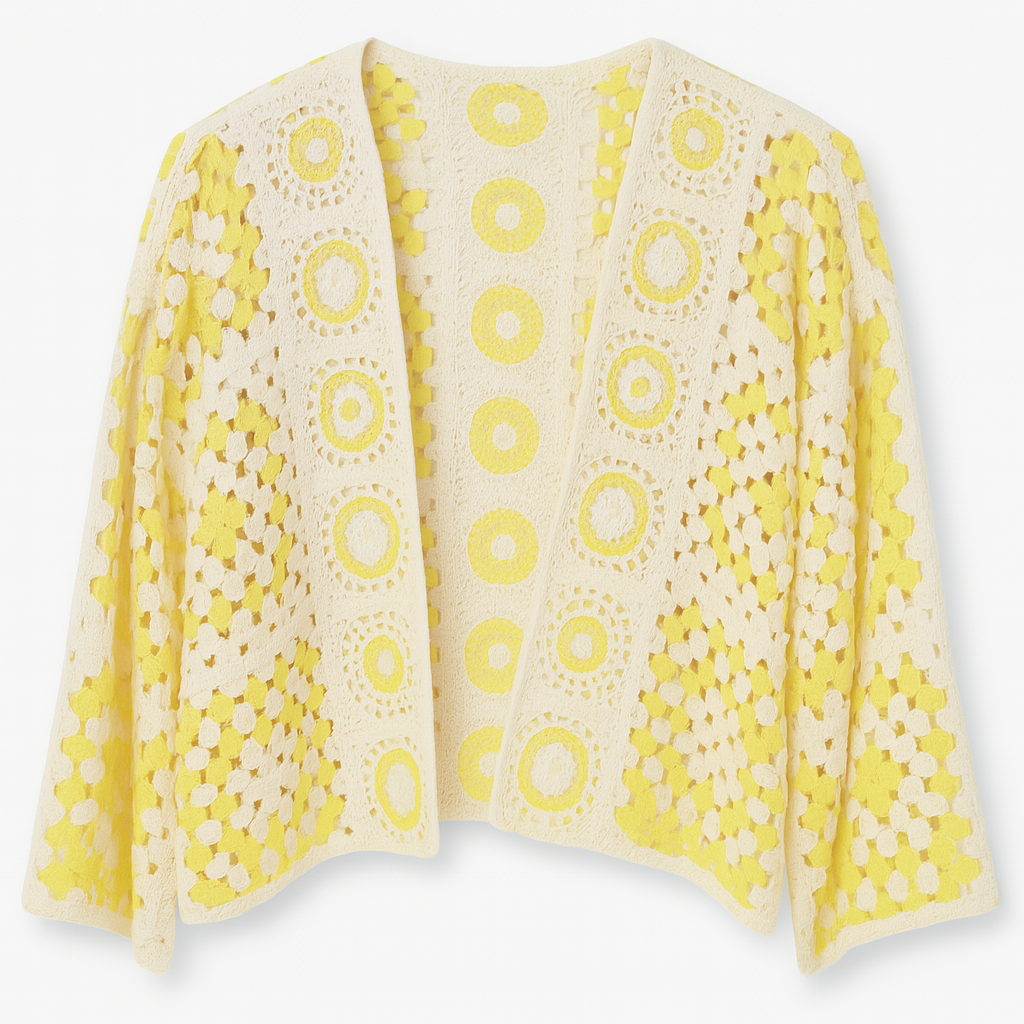 Gilet en crochet – Jaune