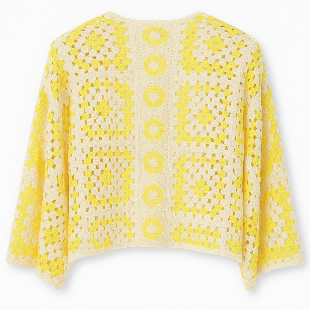 Gilet en crochet – Jaune