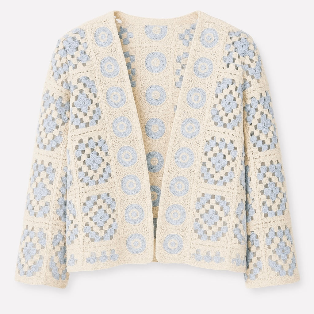 Gilet en crochet – Bleu